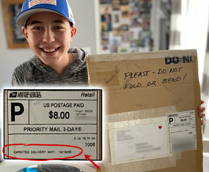 BK 3 with his Portrait Package that took 18 days to get there USPS PRIORITY!